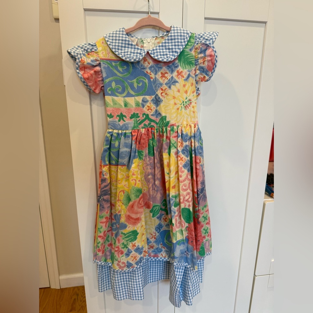 Blue Checkered Dress by Rock Cotton